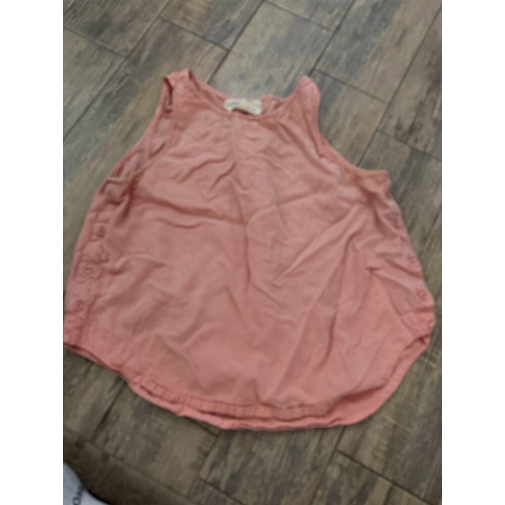 Anthropologie Cloth & Stone Tank Top Size Large Pink Scoop Sleeveless Side Snap - Picture 3 of 10